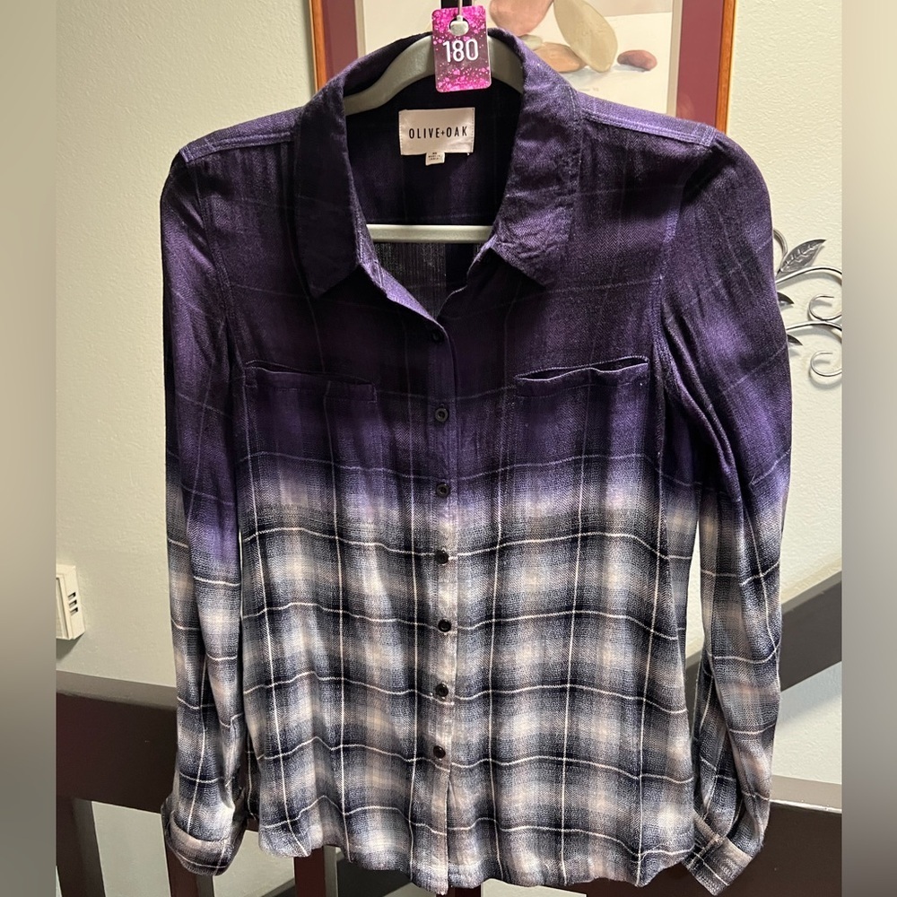 Olive & Oak Deep Purple Long Sleeve Shirt #180